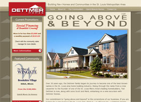 screenshot of Dettmer Homes website