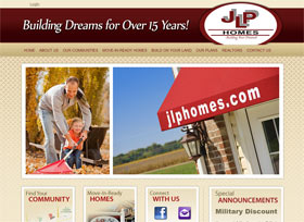 screenshot of JLP Homes website